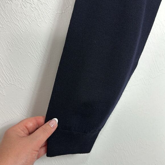 J. Crew Merino Wool Navy Blue Long Sleeve V-neck Pullover Sweater Size XL - Picture 4 of 11